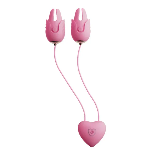 Erocome Puppis 2 in 1 Heart Shaped Vibrating Nipple Clamps And Love Egg
